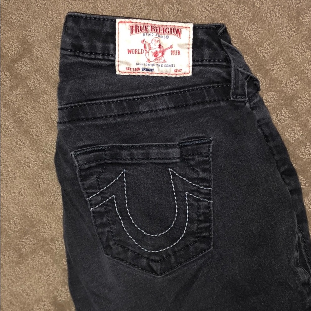 True Religion black wash skinny jeans size 26